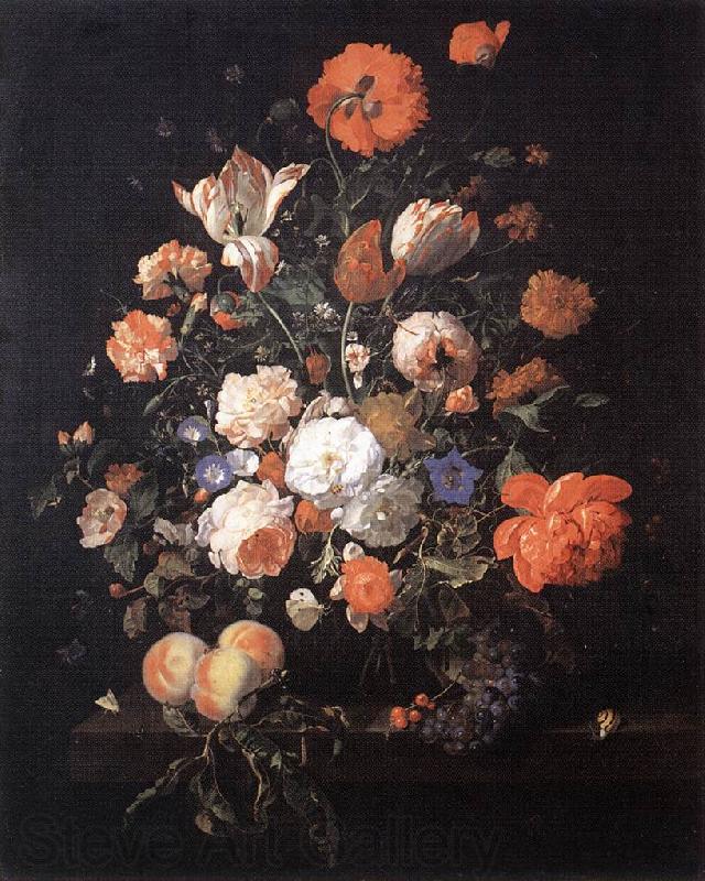 Rachel Ruysch A Vase of Flowers France oil painting art